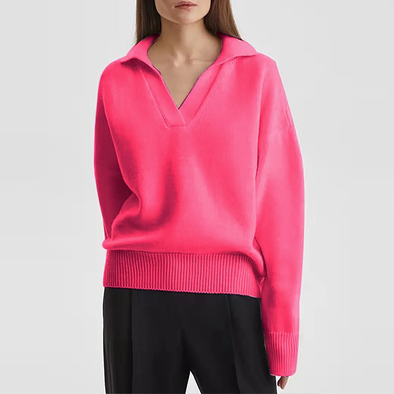 

Мужской пуловер Wo с V-образным вырезом и длинным рукавом, свитера, однотонные повседневные теплые вязаные топы, вязаная водолазка для мужчин