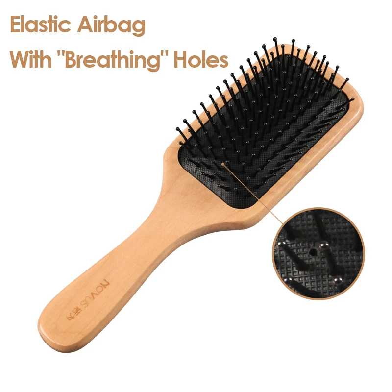 Гребень для сглаживания волос NOVUS деревянная Антистатическая щетка массажная