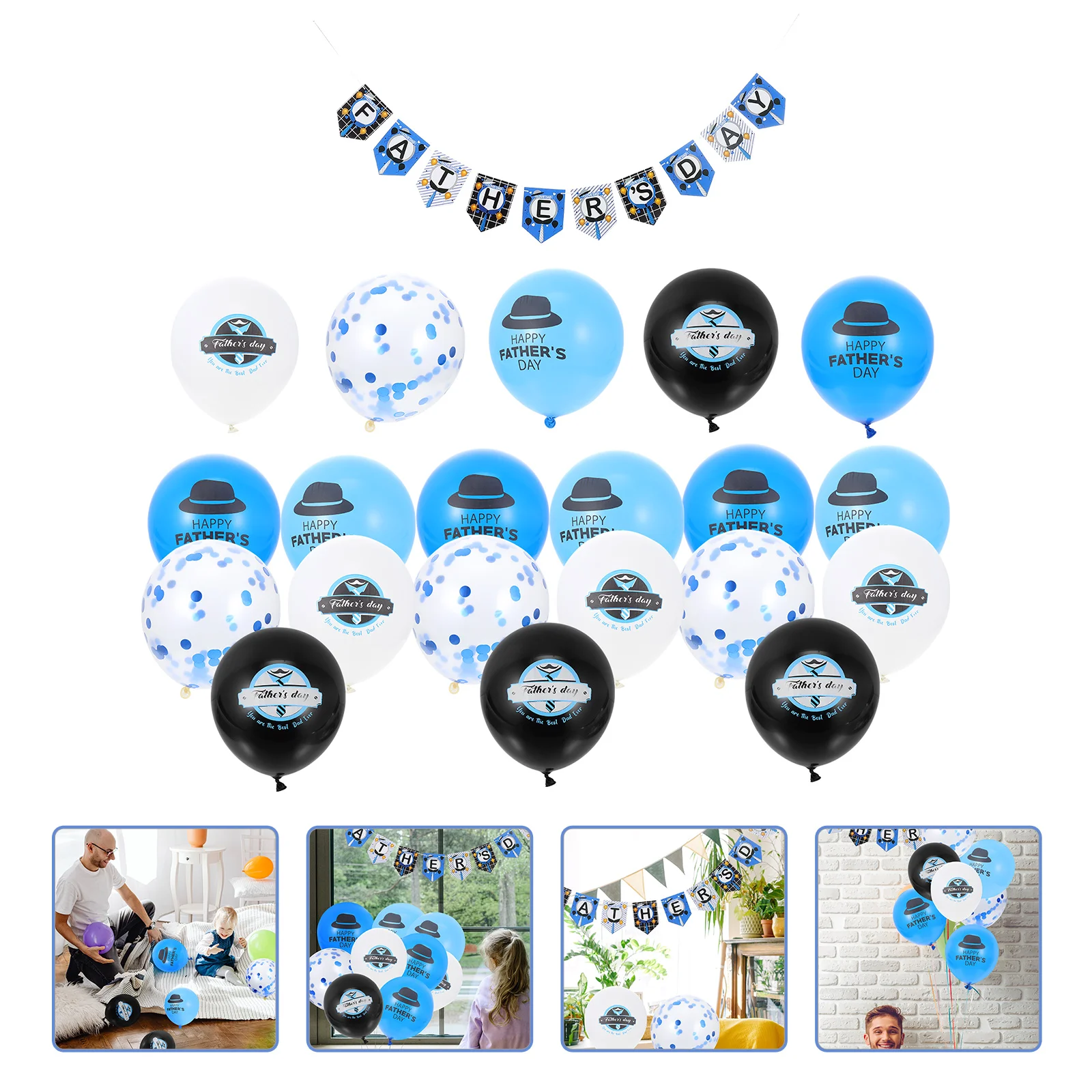 

1 Набор праздничных баннеров на День отца, цветной печатный бумажный флаг