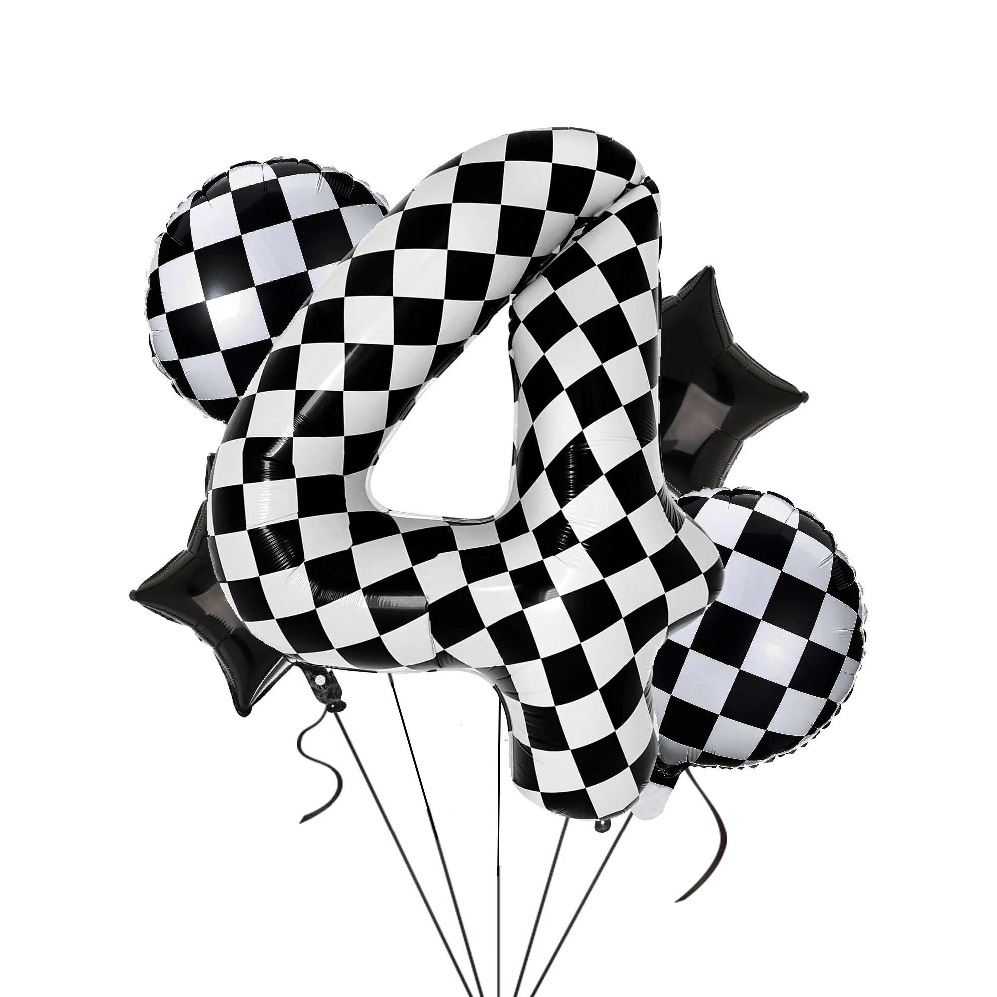 

Черно-белый клетчатый номер 3 воздушный шар 40 дюймов