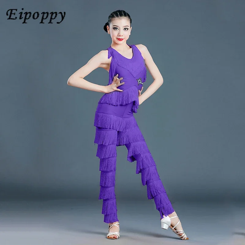 Женское платье для латиноамериканских танцев комбинезон с бахромой и кисточками