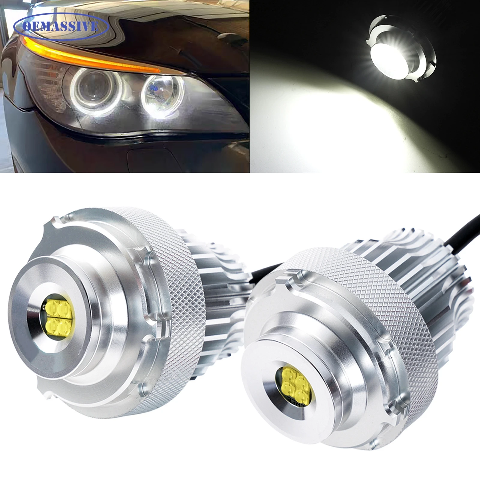 

Для BMW 5 серии E60 E61 LCI 2007-2010 Белый Безобряный светодиодный ангельские глазки Halo Ring Маркерная лампа Замена 2 шт. Для фар BMW