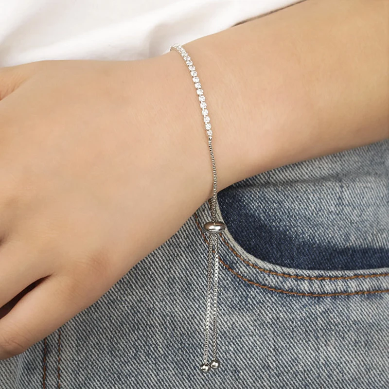 

Ladies Telescopic Rhinestone Claw Chain Adjustable Bracelet