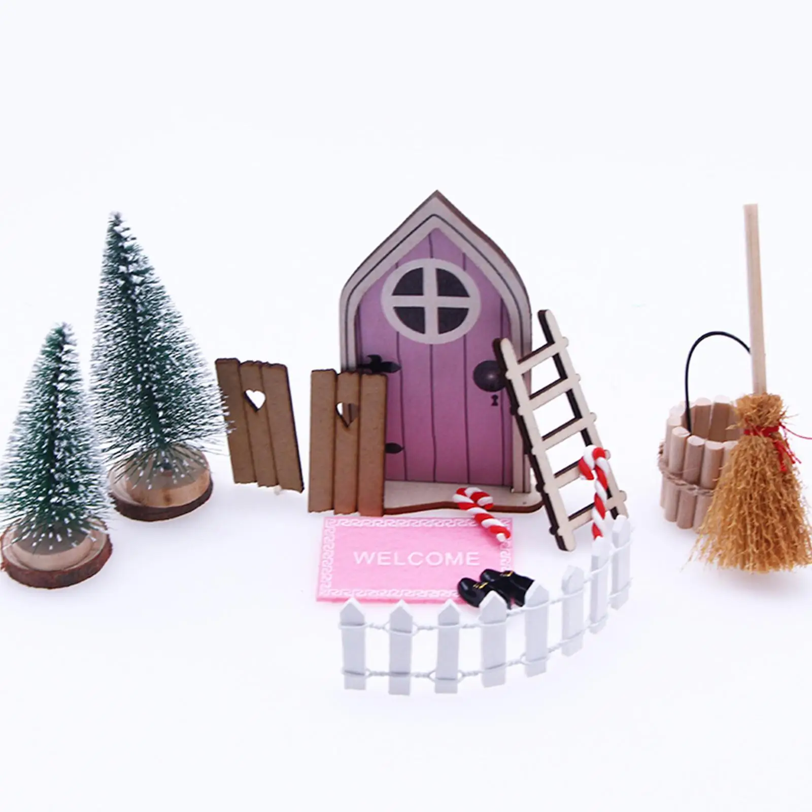 

Украшение для сцены сказочного дома дверь Мини Волшебный эльф дверь Рождественский домашний кукольный дом аксессуары для мебели