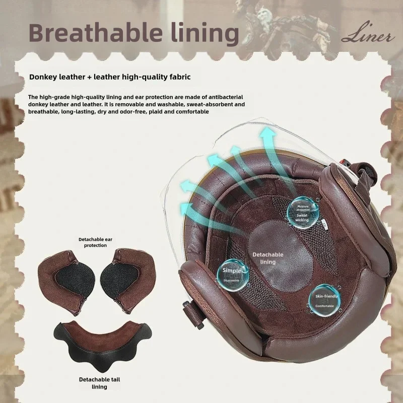 Сертифицированный 3C электрический мотоциклетный ретро-защитный шлем