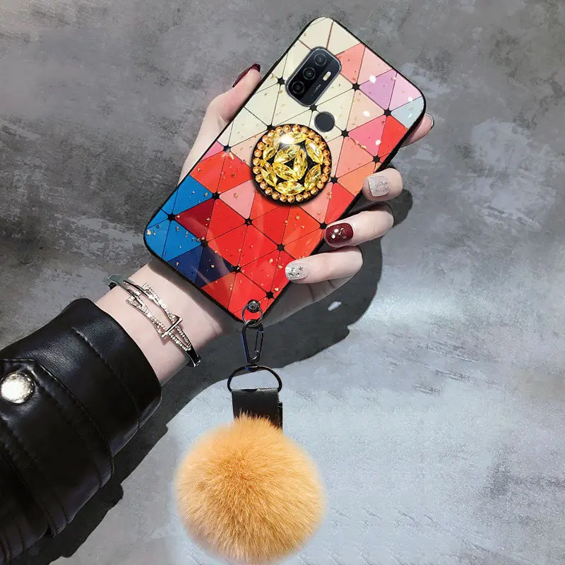 For OPPO A9 2020 A5 A31 A15 A16 A52 A72 A73 A74 A93 A76 A94 A95 F11 F17 F19 Case Luxury Marble Glitter Case For Realme 8 C31 C35