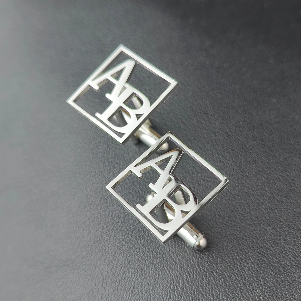 Custom Cufflinks for Mens Original Luxury Personalized Logo Name Letter Stainless Steel Suit Shirt Button Wedding Groomsmen Gift