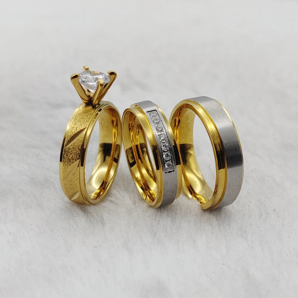 Классические золотые обручальные кольца в стиле вестерн для пар модельер