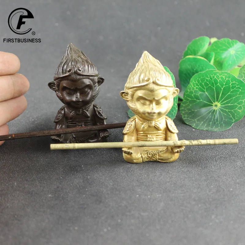 Античная латунь Sun WuKong обезьянка статуэтка ретро офисное настольное украшение