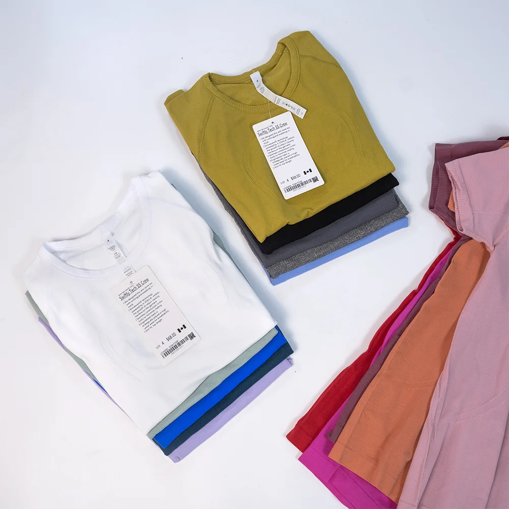 Knitted Sports Vest Yoga Shirts Swiftly Tech Vest Gym Wear Mesh Top Short Sleeve Tight Yoga Breathable Casual Outdoor Shorts