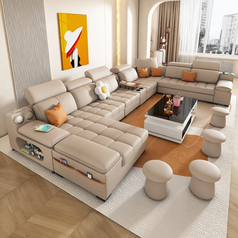 L-образный дизайнерский диван-кровать с откидной спинкой современный угловой