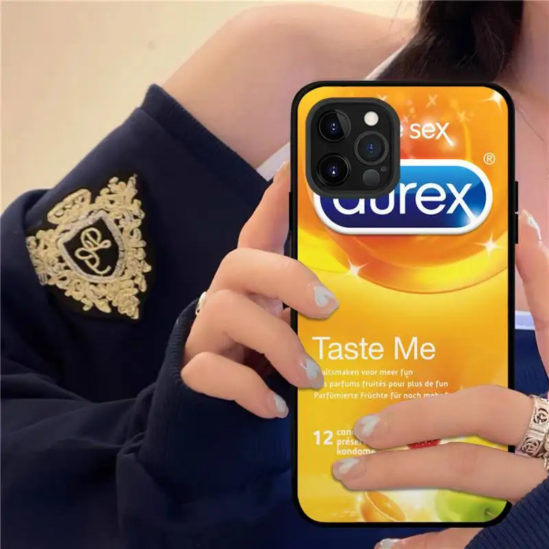 Sexy condom brand D-Durex box Phone Case For iPhone 8 7 6 6S Plus X SE 2020 XR XS 14 11 12 13 Mini Pro Max Mobile cover images - 6