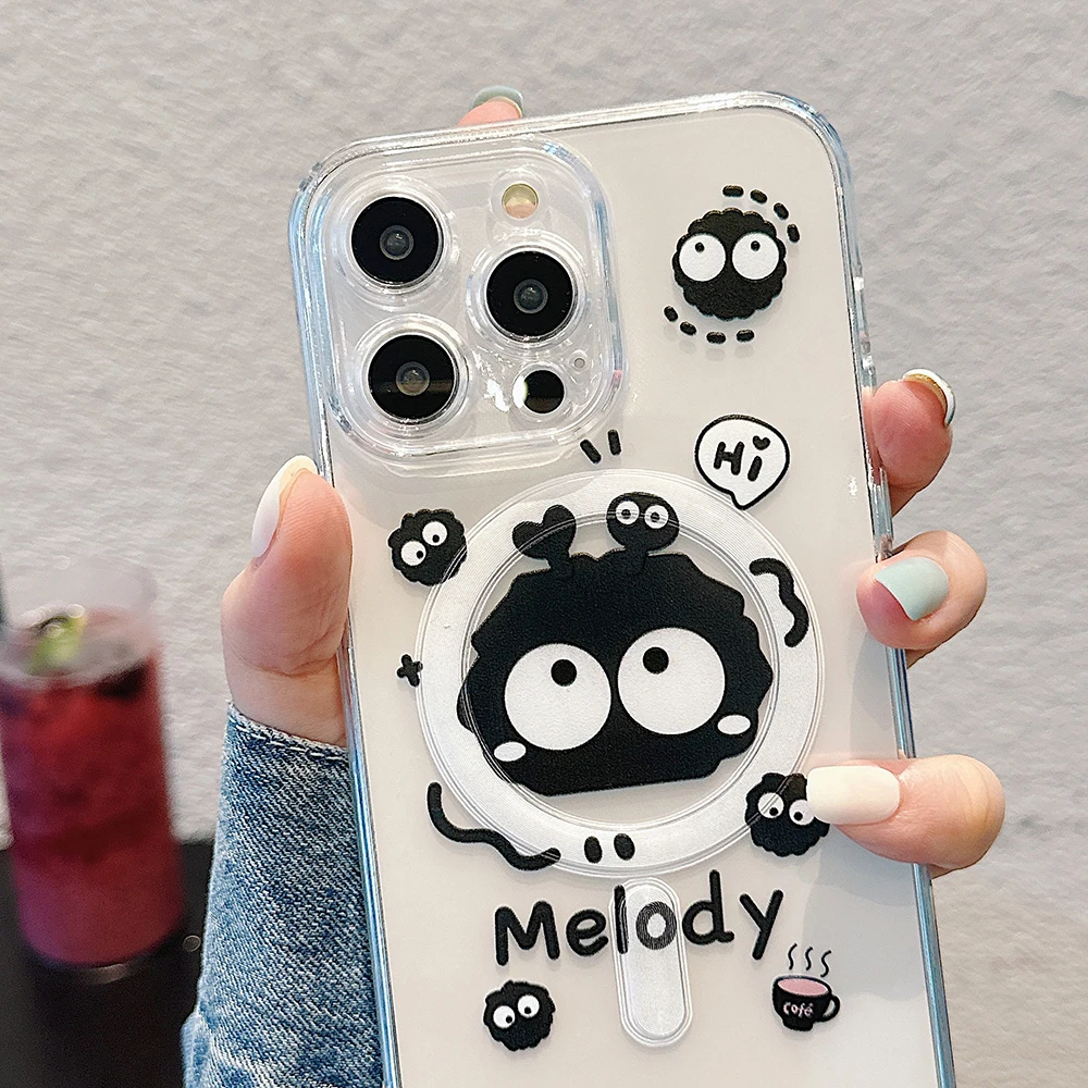 Магнитный чехол для телефона с рисунком Susuwatari Magsafe Samsung Galaxy S24 S23 S22 S21 S20 FE Plus Ultra 5G