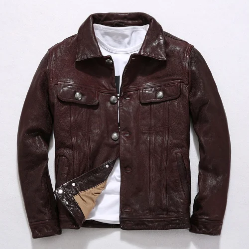 

Genuine Leather Jacket Men Spring Clothes 2023 Motociclista Biker Real Sheepskin Leather Coat Man Streetwear Chaqueta 905