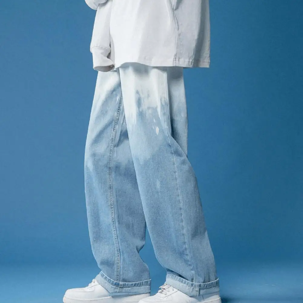 

Джинсовые брюки большого размера со средней посадкой и широкими штанинами