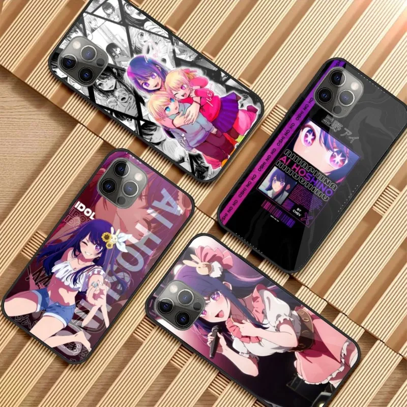 

Oshi no ko милый аниме чехол для телефона iPhone 14 13 12 11 XS X 8 7 6 Plus Mini Pro Max SE 2022 PC стеклянный чехол для телефона Funda