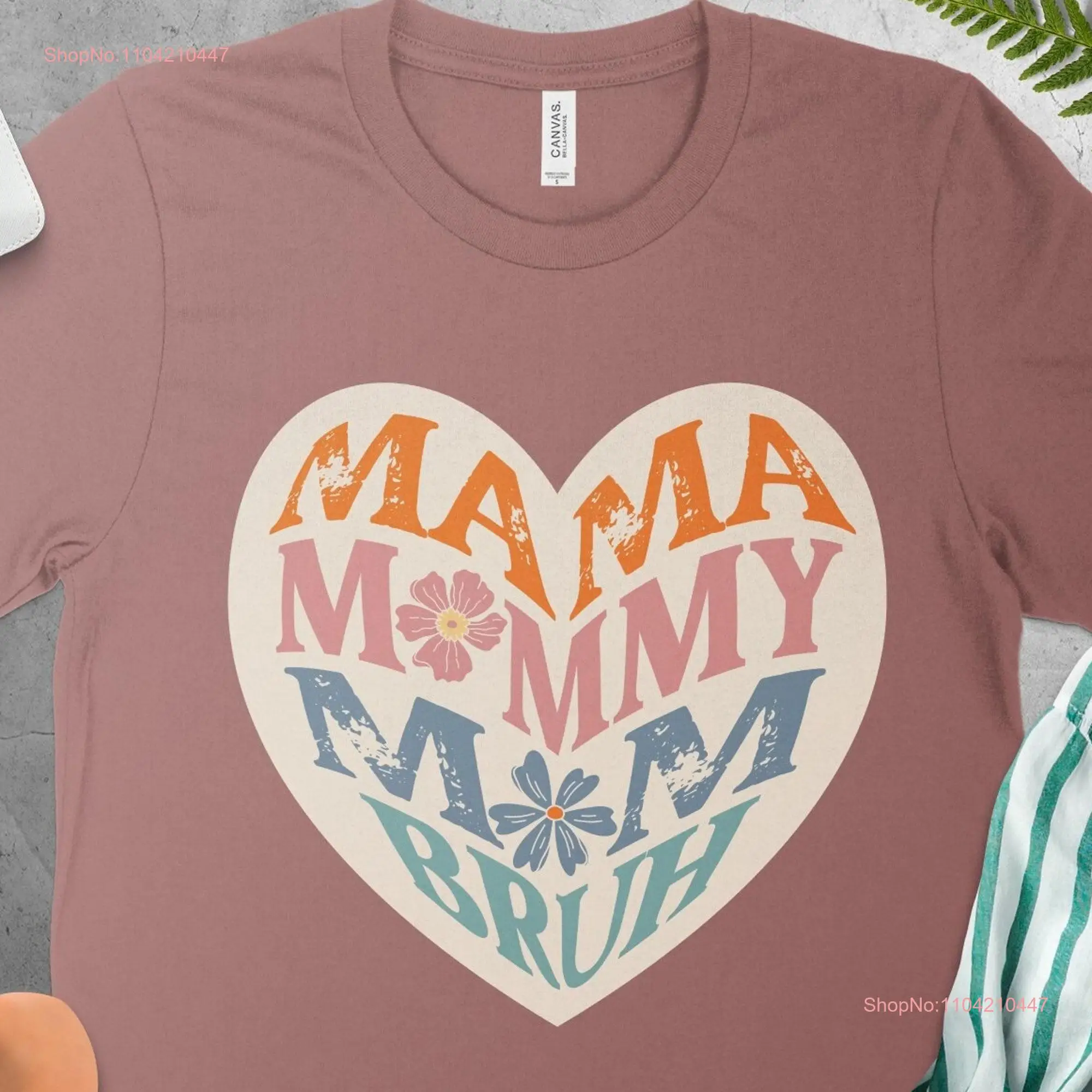 Футболка Mama Mommy Mom Bruh Heart качество ко Дню матери новые лучшие с длинными или