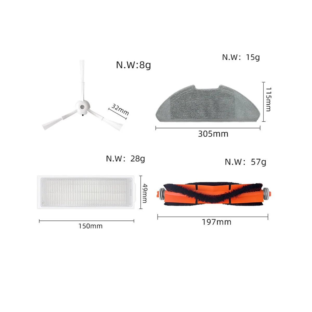 Набор сменных фильтров для пылесоса Xiaomi Mi Robot Vacuum Mop 2 Lite / Pro MJSTL MJST1S