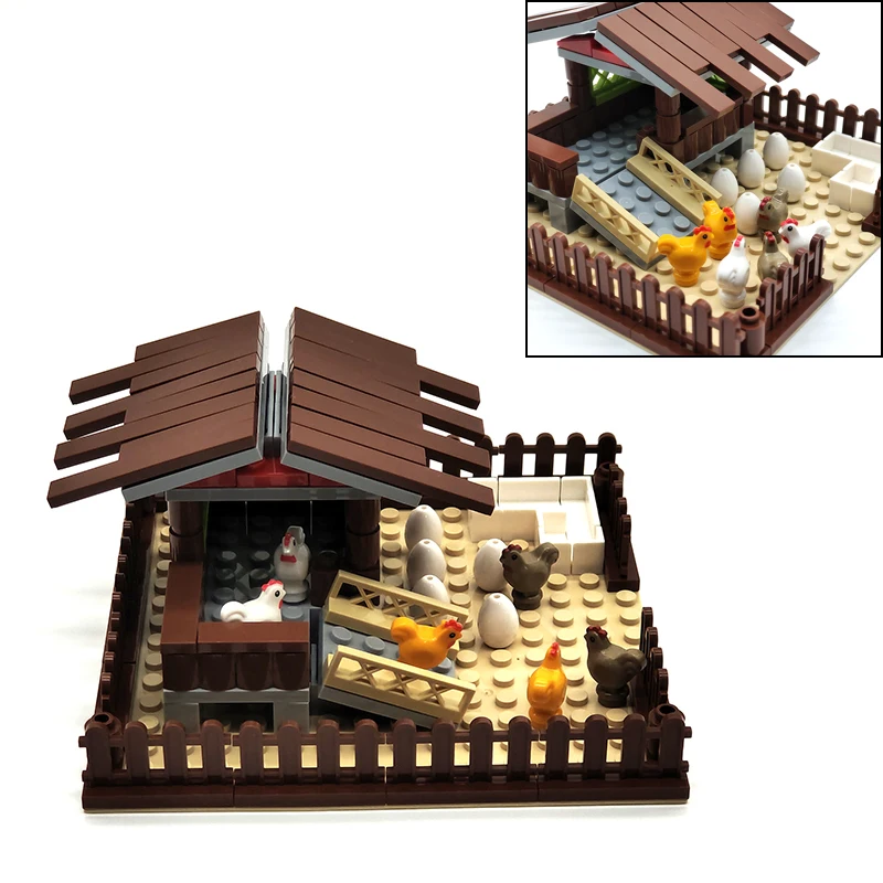 Кубики для птиц яиц ферма рай MOC |