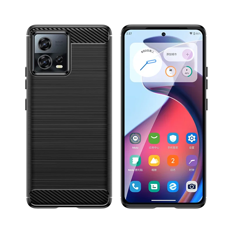 Для Motorola Moto S30 Pro чехол Capas задний бампер из углеродного волокна для телефона