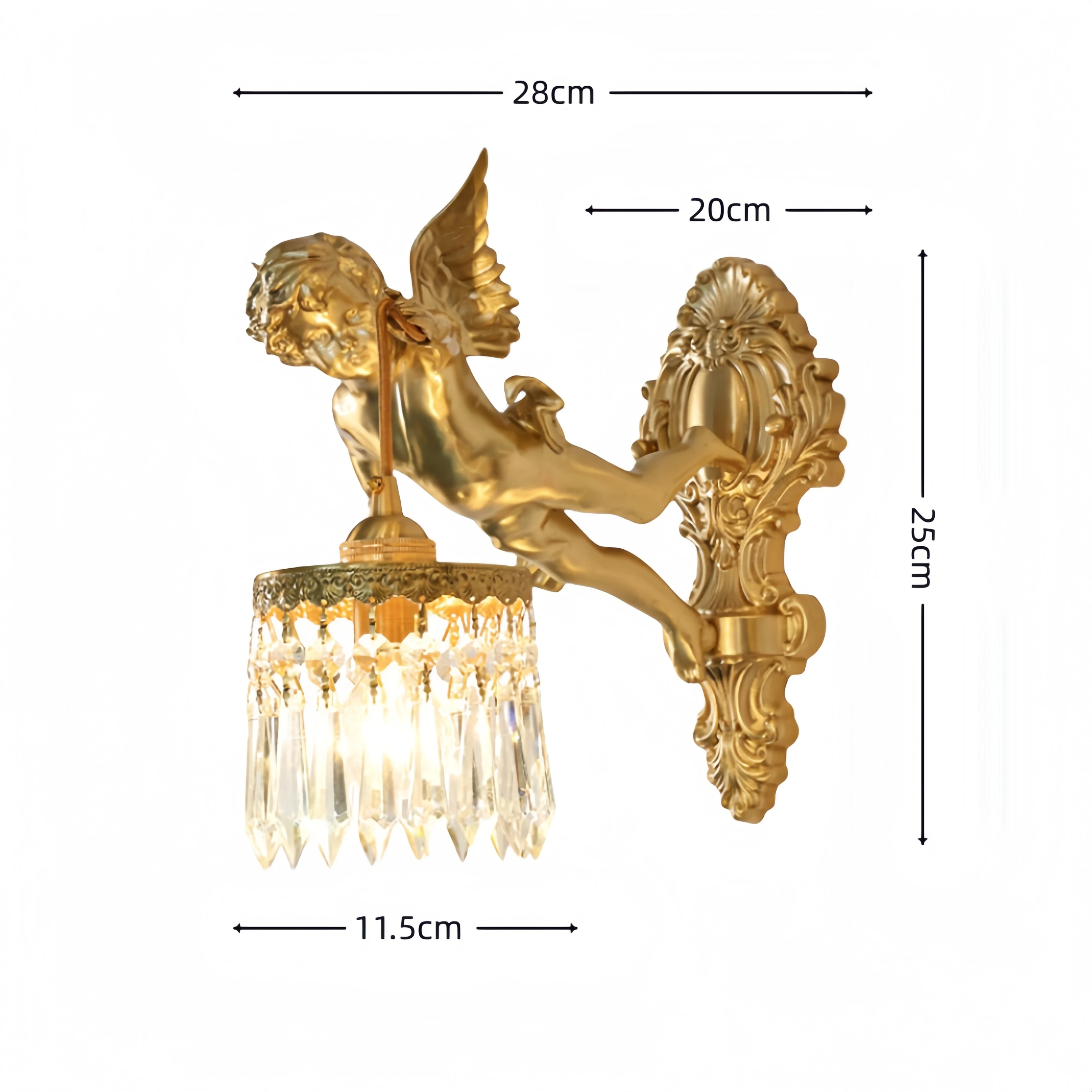 

Настенный светильник "Ангел" из латуни и хрусталя