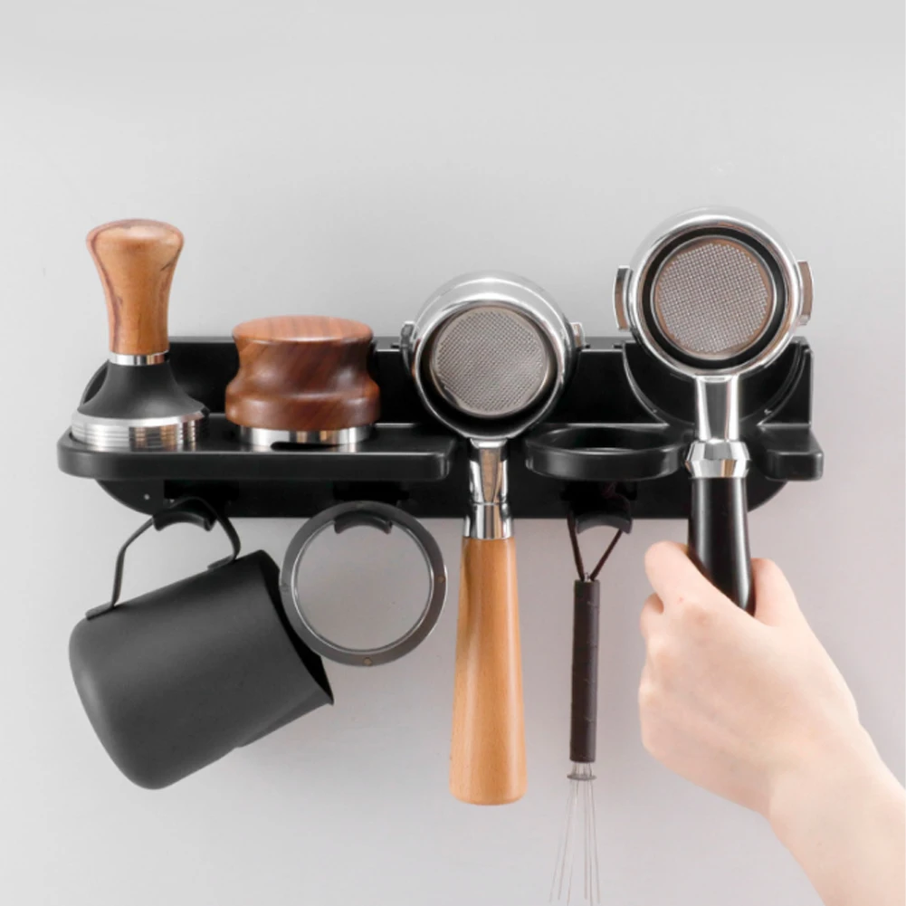 

Wall Mount Coffee Espresso Set Storage Rack Puching Tools Portafilters Holder Coffeeware Organizer 51/54/58MM For Office Home