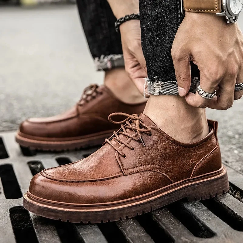 

Spring/Autumn Business Versatile Comfortable shoes Men's Leather Casual Shoes Breathable Round Head Men's Shoes S14570-S14591
