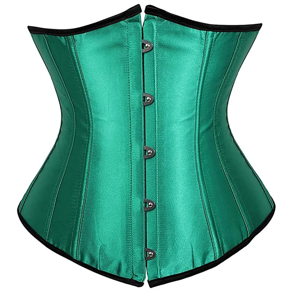 

Women's Satin Corset Top Bustiers Waist Corsets Underbust Vintage Belly Sheath Gothic Waist Cincher Corselet Plus Size