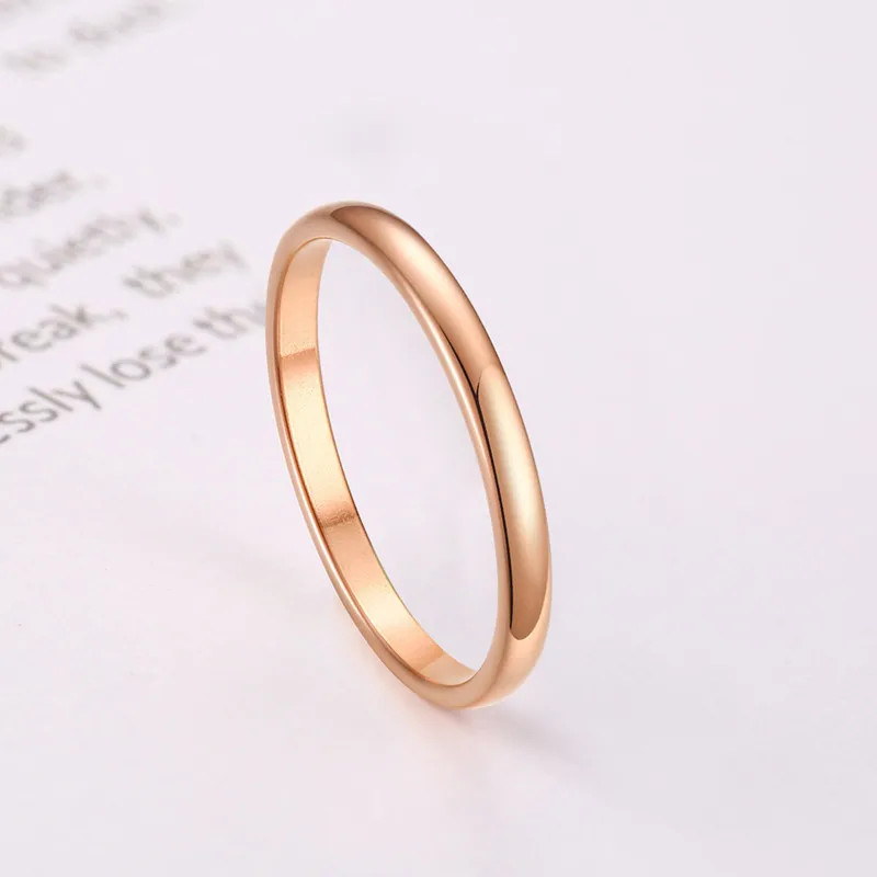 Кольцо с широким хвостом 2 мм для женщин и девочек пара из нержавеющей стали