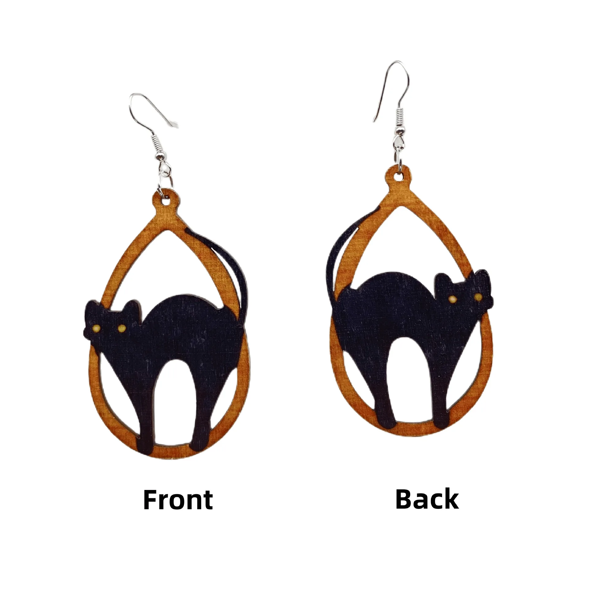 

Europe and The United States Halloween Earrings Wooden Earrings Long Earrings Double-sided External Jewelry Wholesale