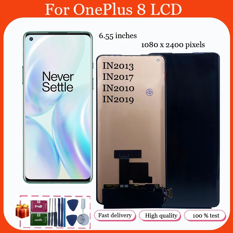ЖК-дисплей AMOLED 6 55 дюйма для OnePlus 8 сенсорный экран с дигитайзером IN2013 IN2017 IN2011 IN2010
