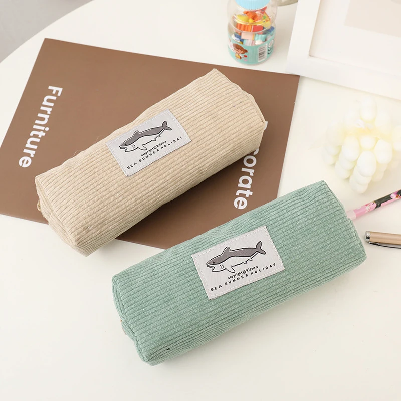 Case Korean Stationery Pen Case Large Capacity Cartoon Shark Pencilcase For Student School Supplies Pencil Pouch