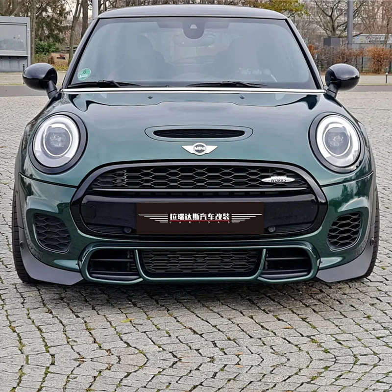 Фото Передний разделитель губ для MINI JCW F55 F56 F57 2013-2019, бампер, спойлер на подбородке, крылышки, аксессуары, внешний комплект кузова автомобиля №2