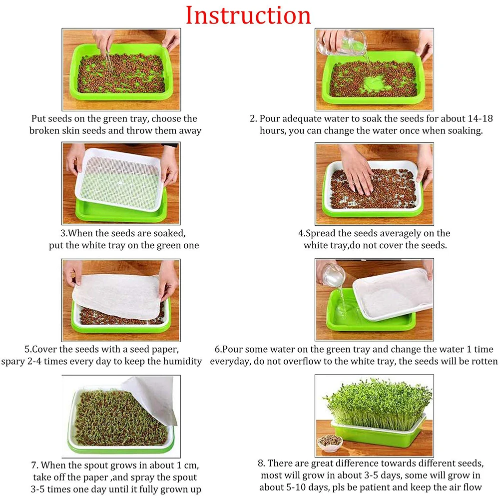 

Tray Nursery Pots Soybean Sprout Sprouter Tool Vegetables Buckwheat Double Layer Garden Germination Greenhouse
