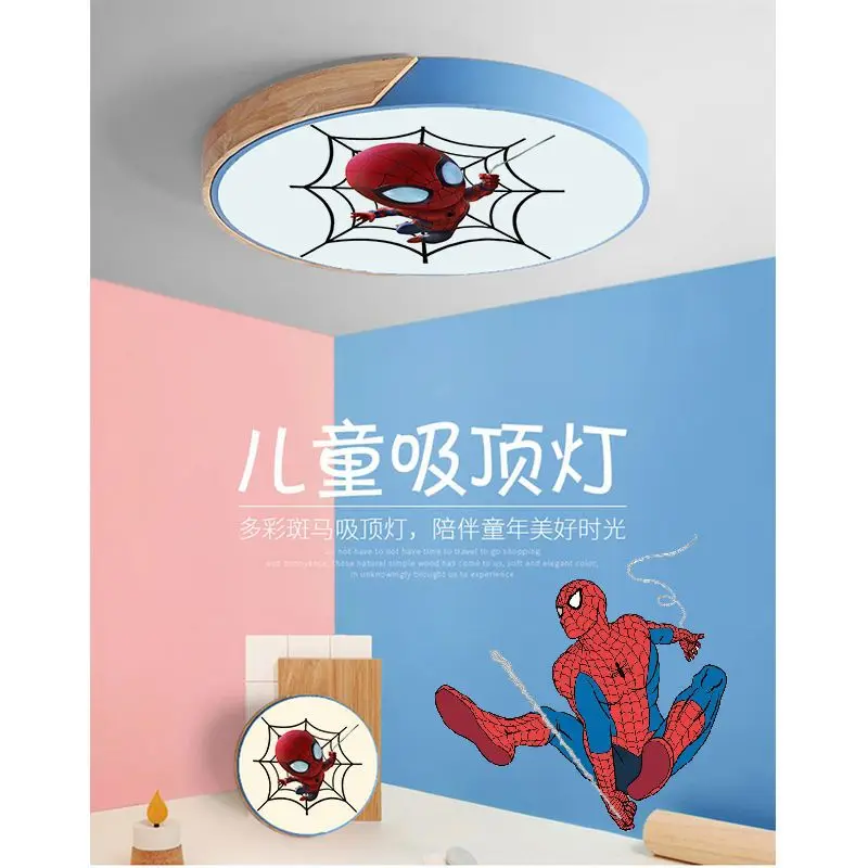 

Новинка Для Мальчиков Marvel Человек-паук в скандинавском стиле креативная мультяшная круглая лампа для защиты глаз энергосберегающая потолочная лампа макарон
