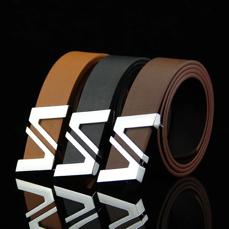 

Ремень мужской из натуральной кожи, пояс с V-образной пряжкой, чёрный