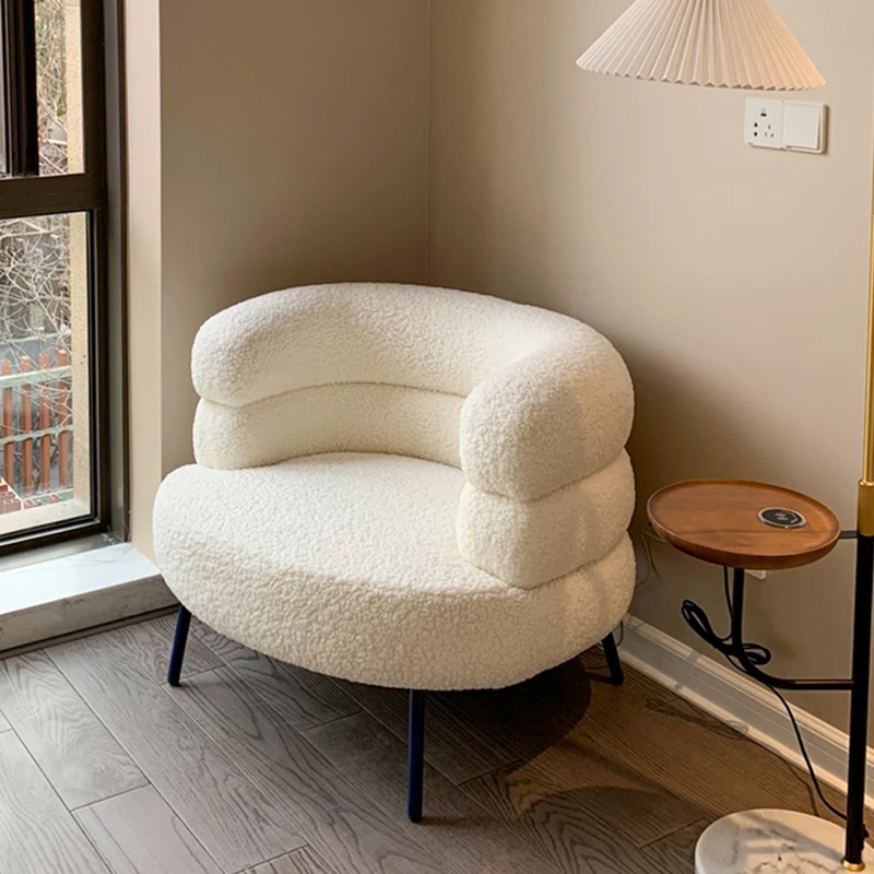 

Party Sofa Jardin Chair Cover Lambs Elastic Wool Sofa Chair Nordic Lazy Sillones Modernos Para Sala Living Room Decoration