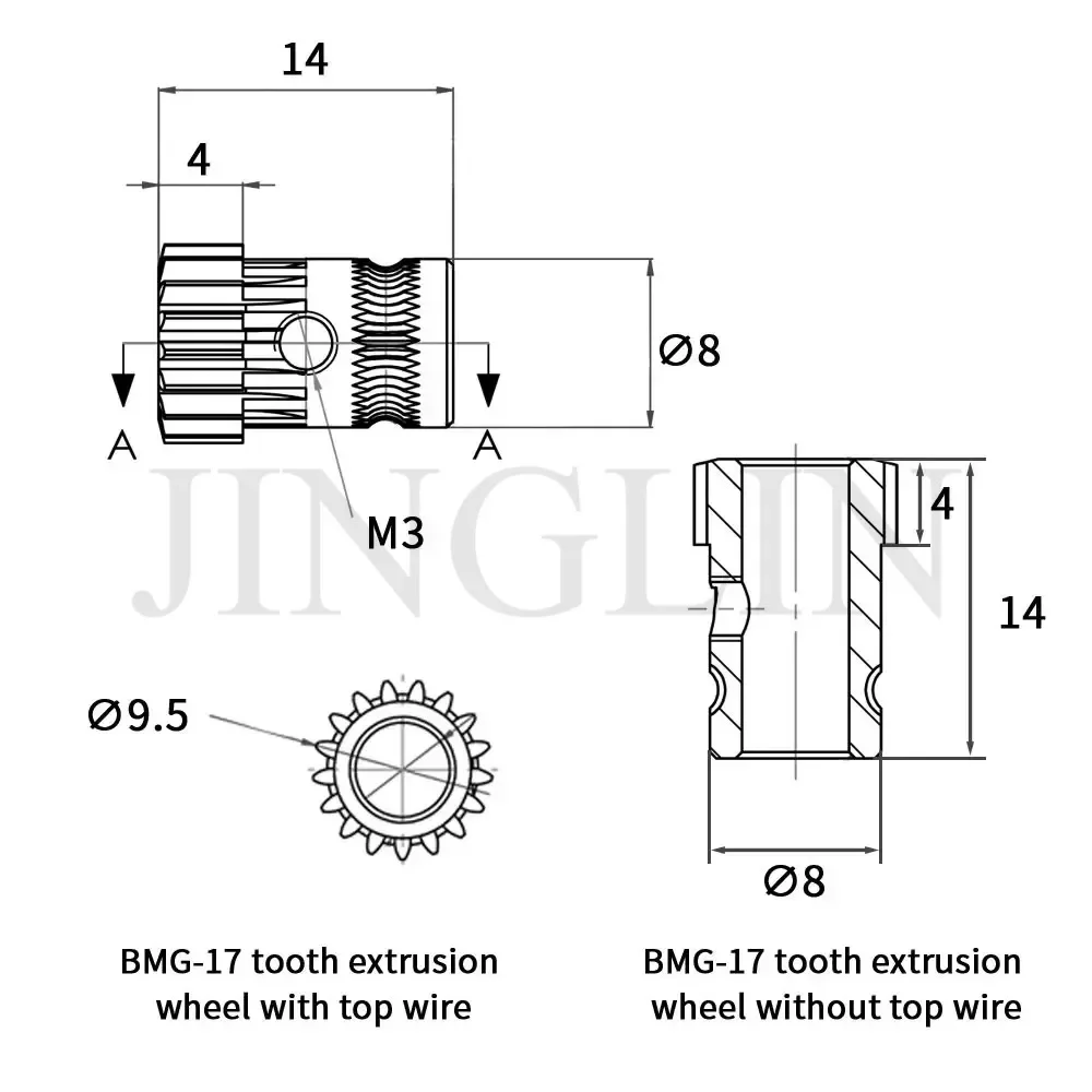 Drivegear Kit Dual Drive Gear DDB Extruder Cloned Btech Upgrade для Prusa i3 3d Printer Bowden