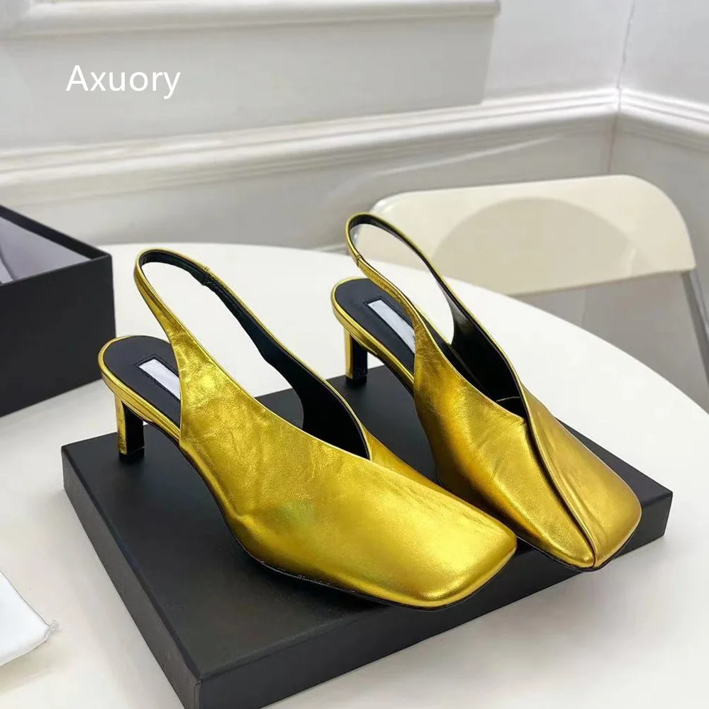 2023 Women's Square Toe High Heels Solid Color Sexy high heels Sexy Party Dress Shoes Genuine Leather Fashion Style