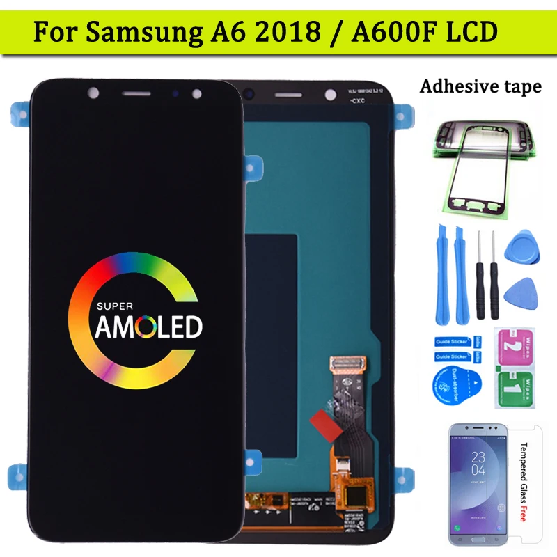 

Super AMOLED для SAMSUNG Galaxy A6 2018 A600 A600F A600FN ЖК-дисплей с сенсорным экраном дигитайзер в сборе