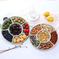 multi function 6compartment food storage tray dried fruit snack plate appetizer serving platter for party candy pastry nuts dish