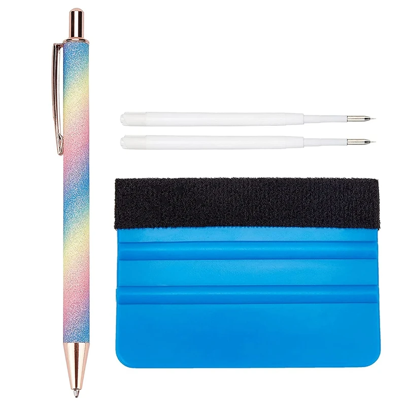 

4PCS Precision Pin Pen Set Craft Vinyl Weeding Tools Retractable Air Pin Pen Wrap Installation Kit With 2 Refills