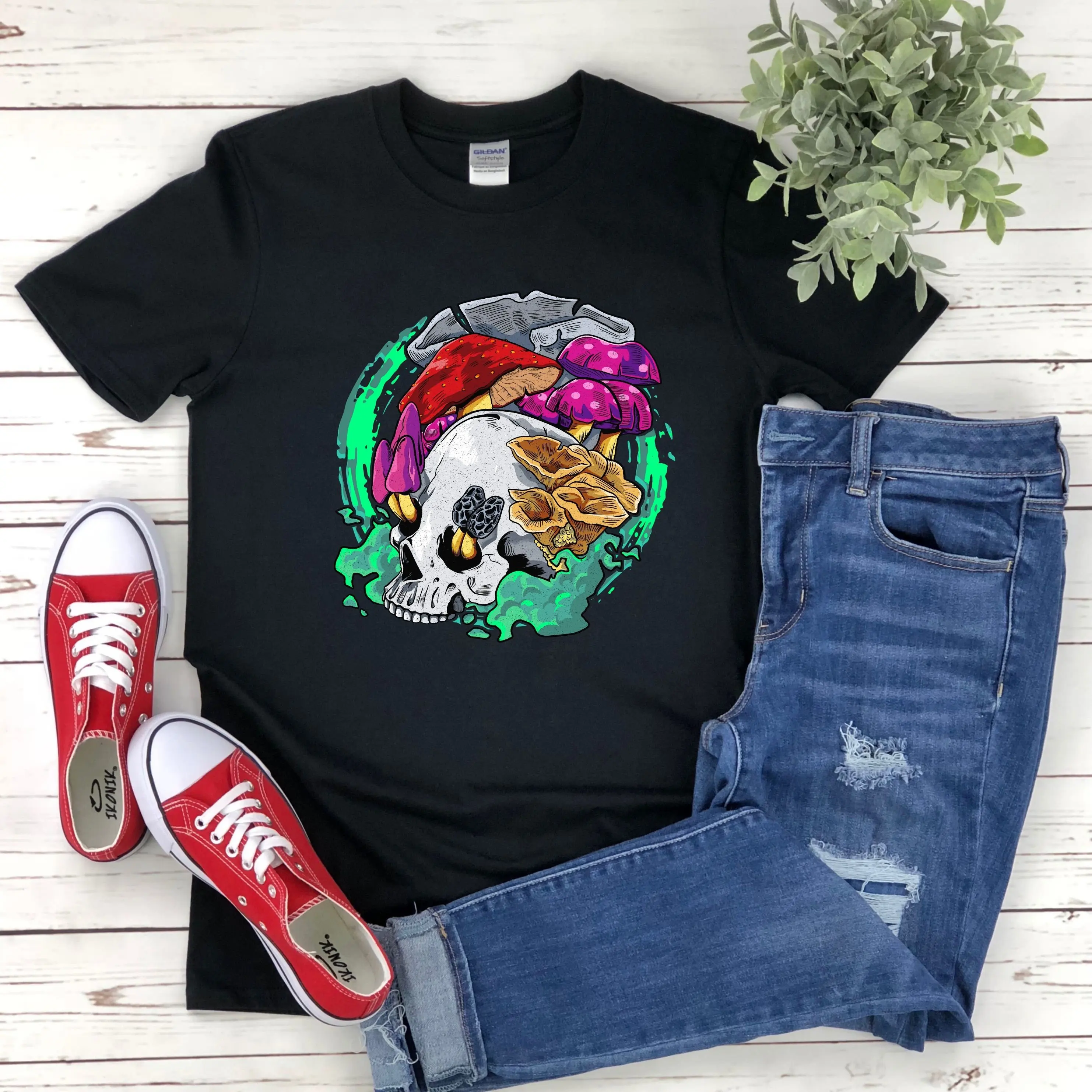 Череп Морель Готический Скелет Волшебный Гриб Волшебная Микология