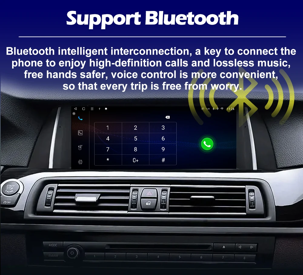 Carplay для BMW 5 серии F10 F11 2011-2017, Android Auto, автомобильная мультимедийная система, видеоплеер, Bluetooth, GPS-навигация, DSP, стерео (art.: 3920da8e6eb77) - 3920da8e6eb77