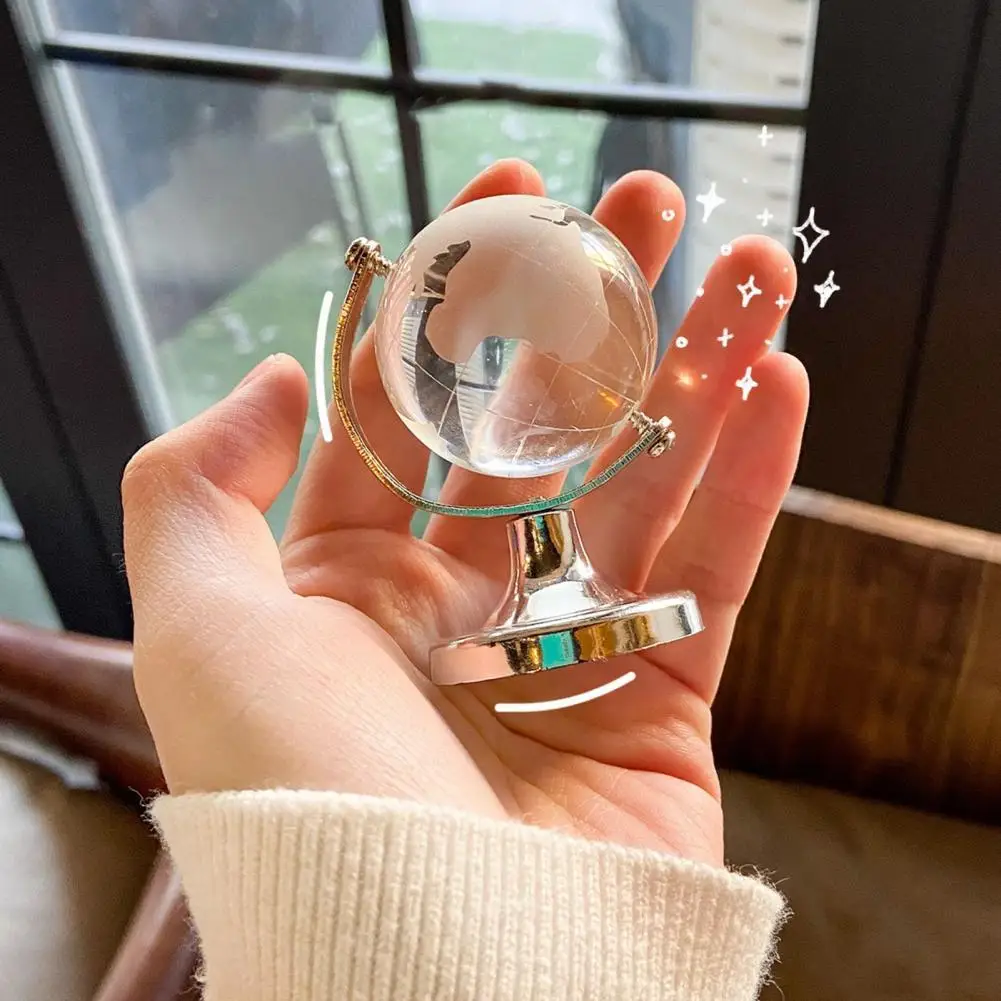 

Round Earth Globe Practical Delicate for Office Mini Artificial Crystal Sphere Ball for Office