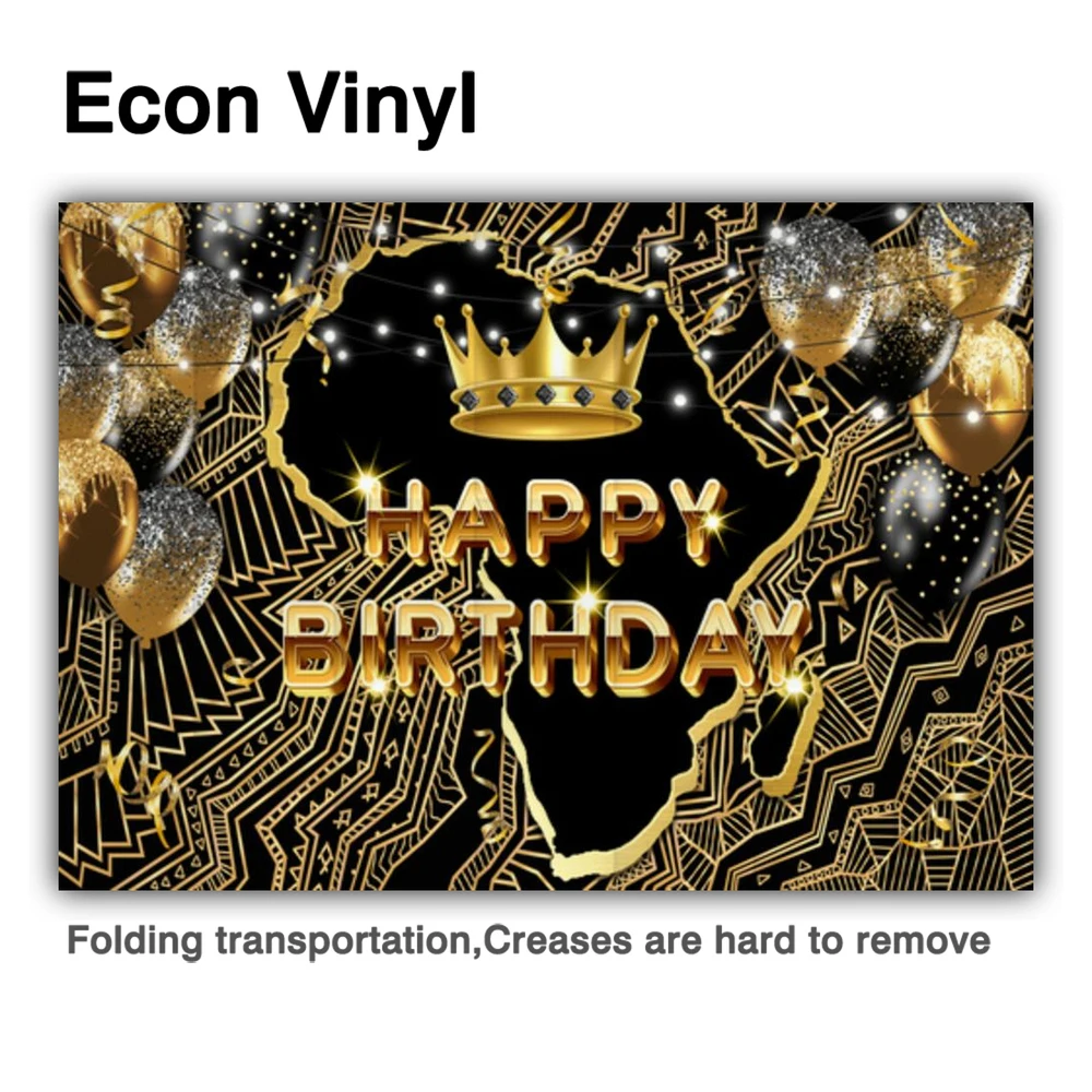 Allenjoy Африканский фон с днем рождения королева черные и Золотые шарики короны