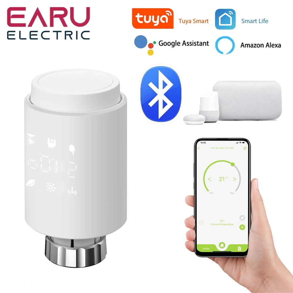Привод радиатора Tuya программируемый с поддержкой Bluetooth и пультом ДУ