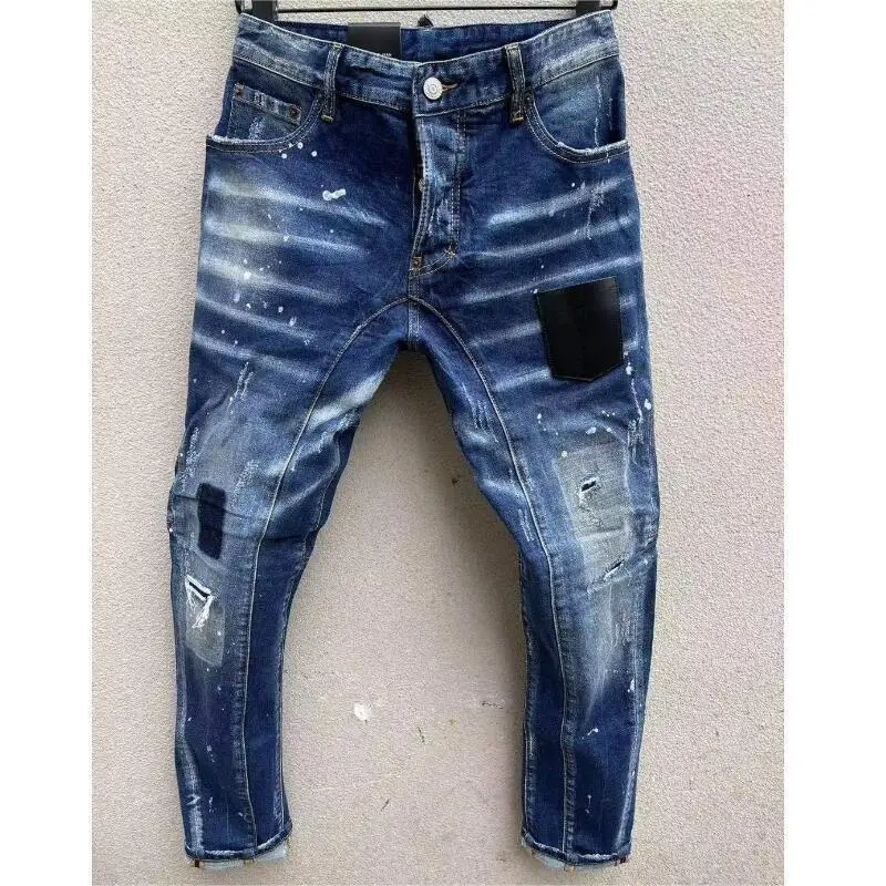 

Men's New Popular Trendy Style Slim Jeans Fashion Casual Hole Denim Pants T121
