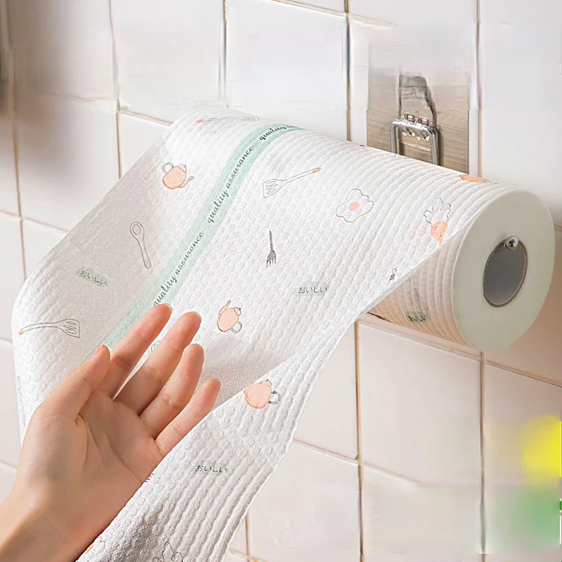 

Cotton Cloth Wipes Reusable Cleaning Paper Towel Kitchen Roll Rags Disposable Cleaning Cloth Dishwashing Gadgets Scouring Pad
