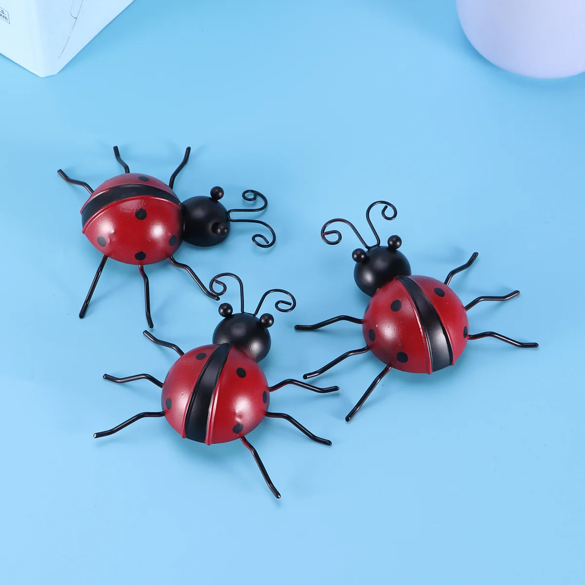

3PCS Bug Decor Lady Bugs for Garden Ladybug Wall Hanging Lady Bugs Statues Patio Outdoor Wall